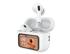 Smart Bluetooth Earbuds with LCD Touch Screen & Active Noise Cancellation