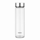 Borosil Neo 550ml Clear Borosilicate Glass Water Bottle, Scratch Resistant Airtight Leakproof Refrigerator Safe Dishwasher Safe Bottle for Water, Juice and Infused Drinks