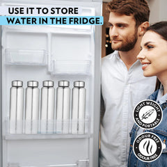 Stainless Steel Water Bottle - 1 Litre with Screw Top Lid, Leak-Proof, Odour-Free, Travel-Friendly Bottle for School, Office, Gym, Cycling, Hiking, Camping and Outdoor Sports