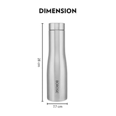 Stainless Steel Water Bottle - 1 Litre with Screw Top Lid, Leak-Proof and Odour-Free Design, Compact Travel-Friendly Bottle for School, Office, Cycling, Hiking, Camping and Outdoor Sports