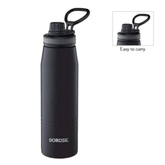 Borosil Hydra Stainless Steel Insulated Water Bottle 600ml with Double Wall Vacuum, Copper Coating, Leak-Proof Screwtop Sipper, 14 Hours Hot & 18 Hours Cold Retention, BPA-Free Travel Bottle