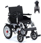 Foldable & Rechargeable Electric Wheelchair with Aluminium Wheels & Steel Frame