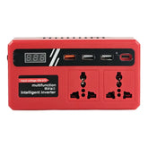 محول طاقة بقدرة 150 واط مزود بـ 4 منافذ USB ومقبسين كهربائيين، متوافق مع بطاريات الليثيوم أيون 18 فولت و21 فولت - مع حماية من الحرارة الزائدة والحمل الزائد