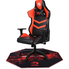 Marvo Scorpion XL Gaming Chair Mat - Black & Red