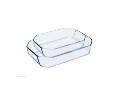 Pyrex Set Of 2 Rectangular Roasters 2.6 + 3.2 Ltr