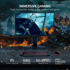 شاشة ألعاب XG2705 - مقاس 27 بوصة، متعددة الاتجاهات، بدقة 1080p، زمن استجابة 1 مللي ثانية، معدل تحديث 144 هرتز، بتقنية IPS، تدعم تقنية FreeSync Premium، ومنفذ HDMI، ومنفذ DP