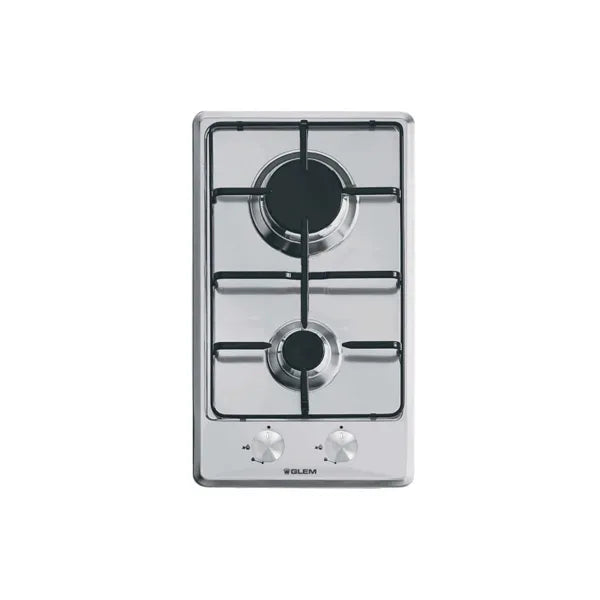 Glemgas 2 Burners Gas Hob 30cm GLGT32IX - Stainless Steel