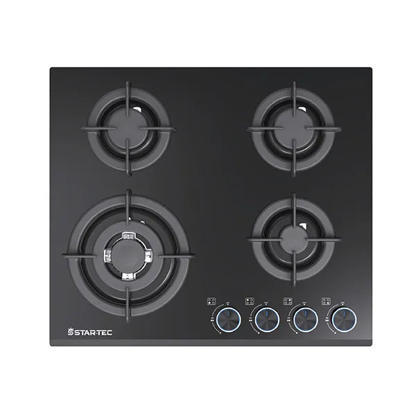 Startec Built-In Gas Hob 60cm, G4623GCPIL - Black Glass