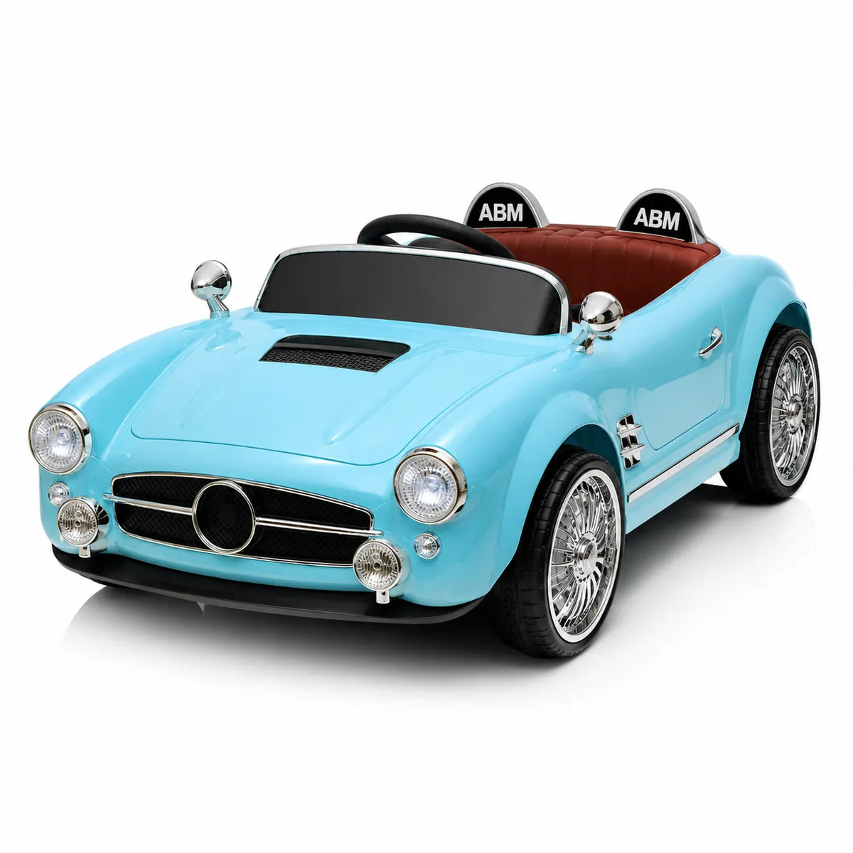Premium 12V RC Kids Electric Ride-On Retro Car with Parent Remote Control, Music System, LED Lights, Soft Start, USB/AUX, Rechargeable Battery, 30Kg Load Capacity for Ages 3–8