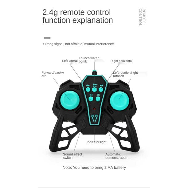 Cool High Speed Water Pellet Shooting RC Water Tank Car with All Terrain Capability - Remote and Gesture Controlled