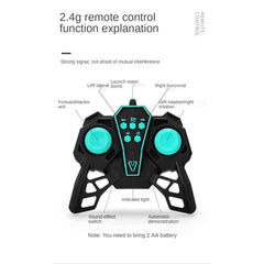Cool High Speed Water Pellet Shooting RC Water Tank Car with All Terrain Capability - Remote and Gesture Controlled