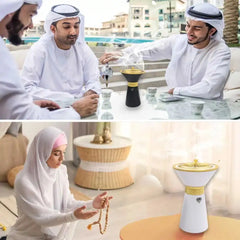 Electric USB Rechargeable Incense Bukhoor Burner with Large Heating Plate & Auto-Safety Stop – Portable Metal Bakhour Burner for Home, Office & Travel
