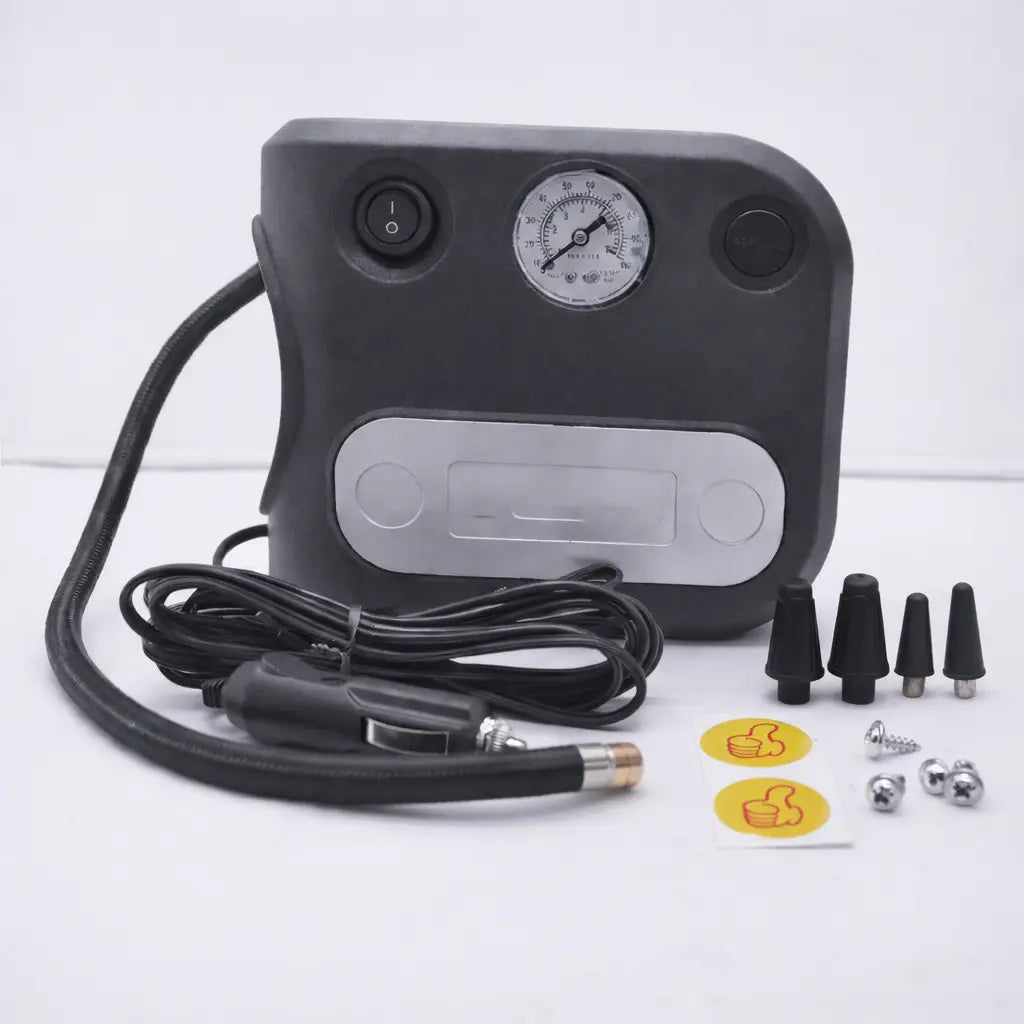 Heavy Duty Tire Inflator Air Compressor with COB Emergency Light and Pressure Gauge - 12V & 150PSI