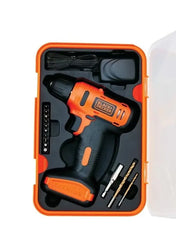Black+Decker 12V Cordless Drill Driver Kit 1.5Ah Battery 900 RPM with 13 Bit Set and 5m Tape Measure ACLD12-B5