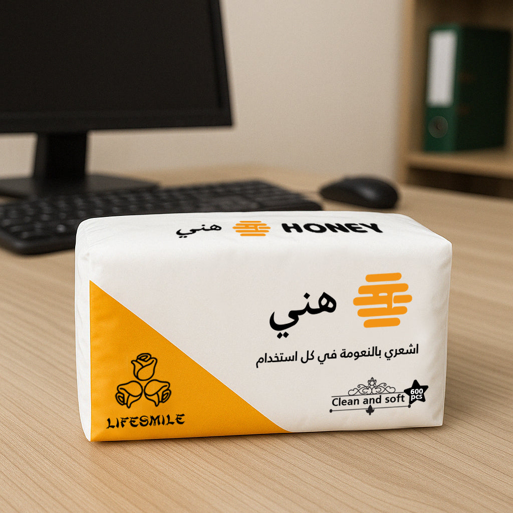 مجموعة مناديل الوجه فائقة النعومة من هوني بريميوم، 4 طبقات - 10 عبوات، كل عبوة تحتوي على 150 ورقة (600 طبقة) - مناديل عالية الجودة للمنزل والمكتب والسيارة والسفر