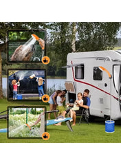 Rechargeable Portable Electric Camping Shower Pump with LCD Temperature Display, 2200mAh Battery, USB Type-C Charging, 4-5L/Min Water Flow, Suction Holder & Hanging Hook