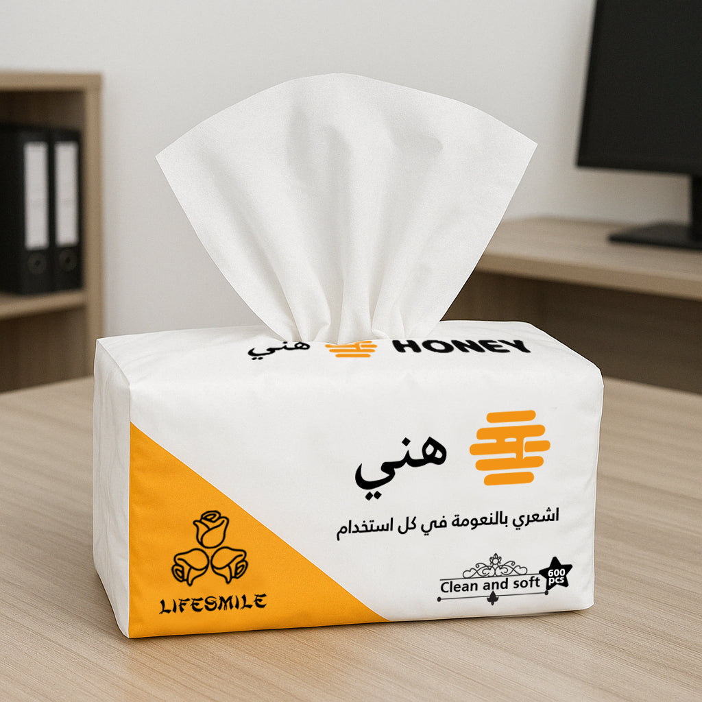 مجموعة مناديل الوجه فائقة النعومة من هوني بريميوم، 4 طبقات - 10 عبوات، كل عبوة تحتوي على 150 ورقة (600 طبقة) - مناديل عالية الجودة للمنزل والمكتب والسيارة والسفر