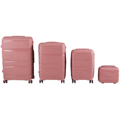 Stylish 4-Piece Travel Luggage Trolley Set with 360° Spinner 8-Wheels Design