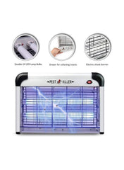 Electric Pest Killer Bug Zapper with Dual UV Lamps, 60 sqm Coverage, Safe Design for Kids & Pets, Indoor & Outdoor Mosquito, Fly & Moth Control