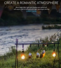 Portable Rechargeable LED Camping Bulb Light with 3 Brightness Modes, Type-C Charging, 360° Warm Light, Hanging Hook & Weather-Resistant Design