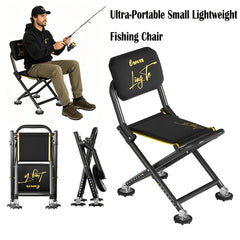 LingTe Portable Foldable Fishing Chair with 8-Gear Adjustable Legs, Padded Backrest, Wide Anti-Slip Feet & Carry Bag for Camping, Fishing & Outdoor