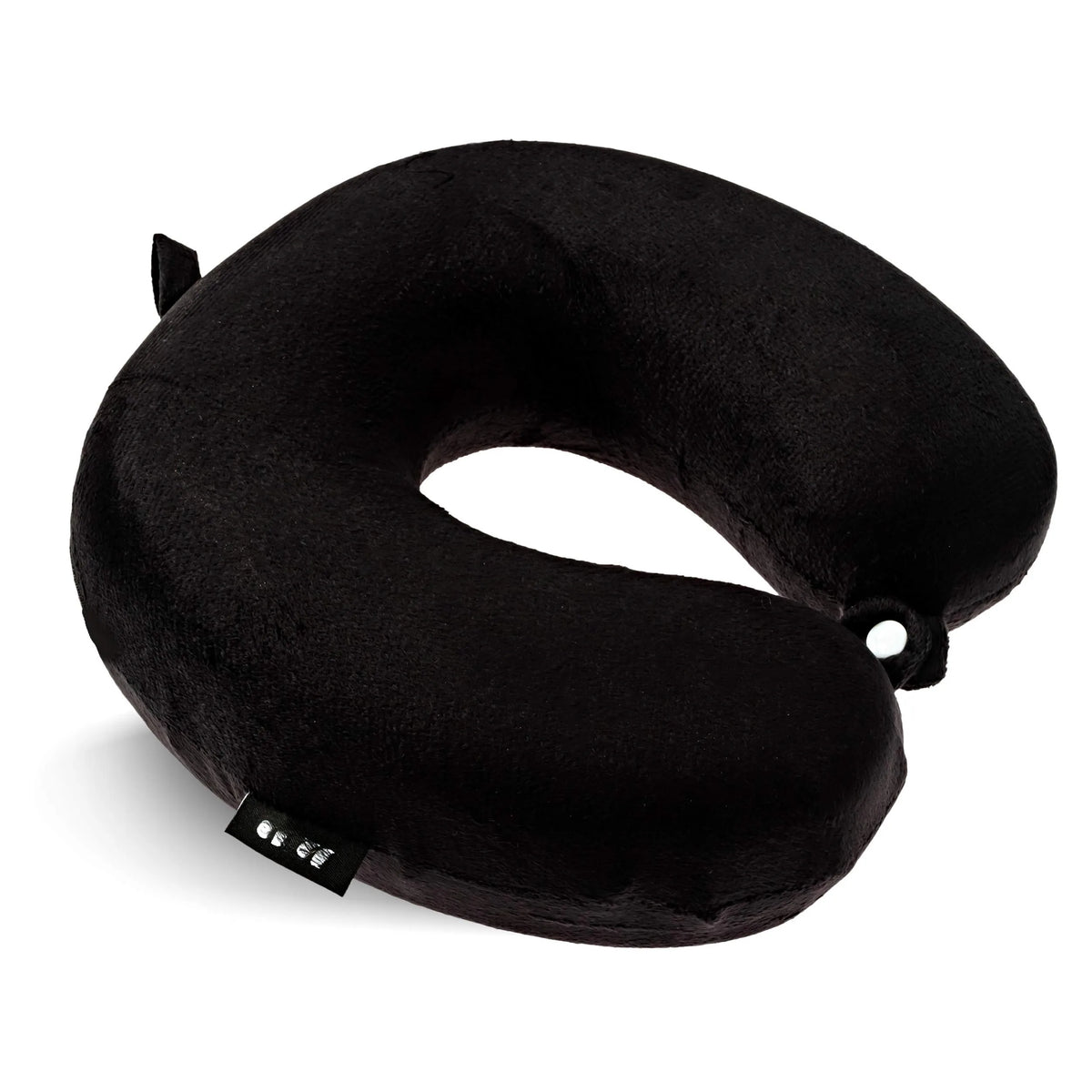 Premium Ergonomic Memory Foam Travel Neck Pillow with Therapeutic Neck Support, Soft Washable Hypoallergenic Fleece Cover & Snap Button Closure for Plane, Car, Bus, Train, Office & Home - 23 x 30 cm