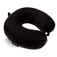 Premium Ergonomic Memory Foam Travel Neck Pillow with Therapeutic Neck Support, Soft Washable Hypoallergenic Fleece Cover & Snap Button Closure for Plane, Car, Bus, Train, Office & Home - 23 x 30 cm