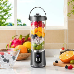 500ML Portable Rechargeable Juice Blender with 10 Stainless Steel Blades, 50W Motor, 22000 RPM, 3 Blending Modes, Digital Display & USB-C Charging