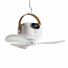 5W Rechargeable Portable Hanging Ceiling Fan with RC, Single Brushless Motor, 3 Blades, 3 Wind Speeds, USB Type-C Charging, Built-In Night Light & Hanging Hook