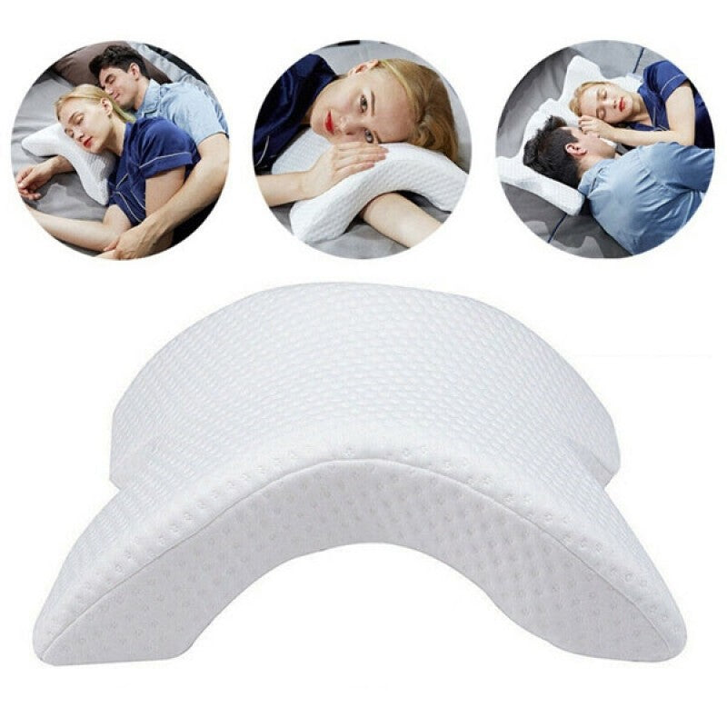 Pressure Free Orthopaedic Curved Memory Foam Pillow for Neck Shoulder and Arm Support