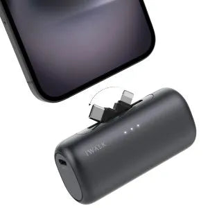 iWALK LinkPod Switch 5000mAh Rotary Power Bank USB-C & Lightning Black