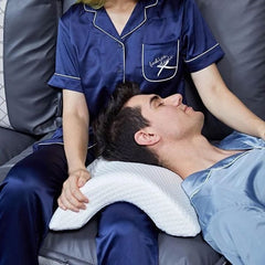 Pressure Free Orthopaedic Curved Memory Foam Pillow for Neck Shoulder and Arm Support