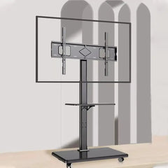 Premium Mobile TV Floor Stand with Wheels for 32-70 Inch LED LCD OLED QLED TVs, Height Adjustable Swivel TV Cart with AV Shelf, Universal VESA Mount, Cable Management, Supports 40Kg