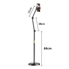 Multifunctional Telescopic Mobile Phone and Tablet Stand with Adjustable 3-Axis Carbon Steel Arm for Live Broadcast, Overhead Shooting, and Bedside Use - Open Box / New Product