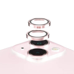 PanzerGlass Hoops Camera Lens Protector for iPhone 15 & iPhone 15 Plus with Scratch & Shock Resistant Glass, Metal Frame Design and Easy Installation – Pink