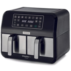 Kenwood Digital Twin Air Fryer 4 Liters + 4 Liters, Black/Silver - HFM75.000MB