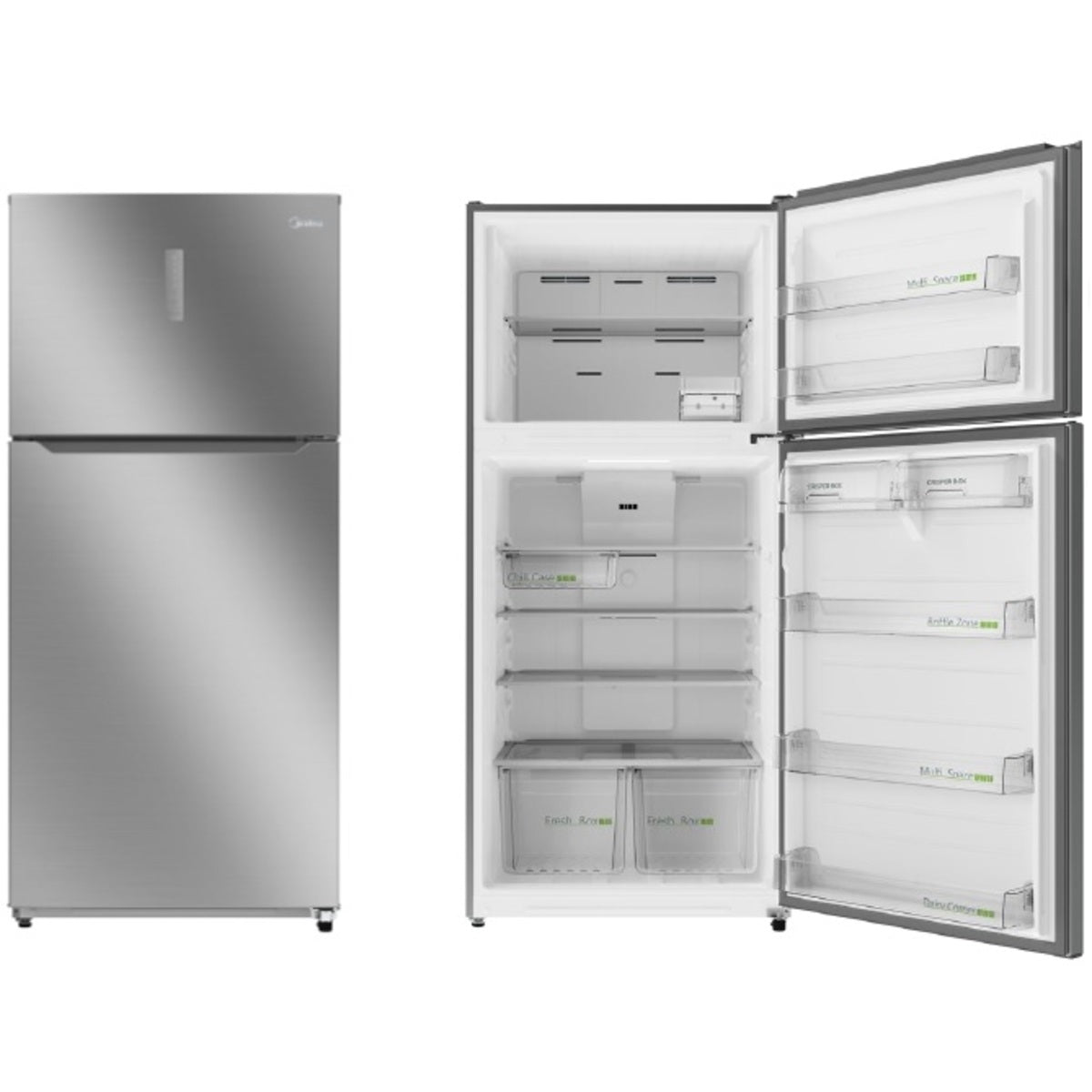 Midea Top Mount Freezer Refrigerator Net Capacity 651 Liters, Bru Steel - MDRT866FGE46AE