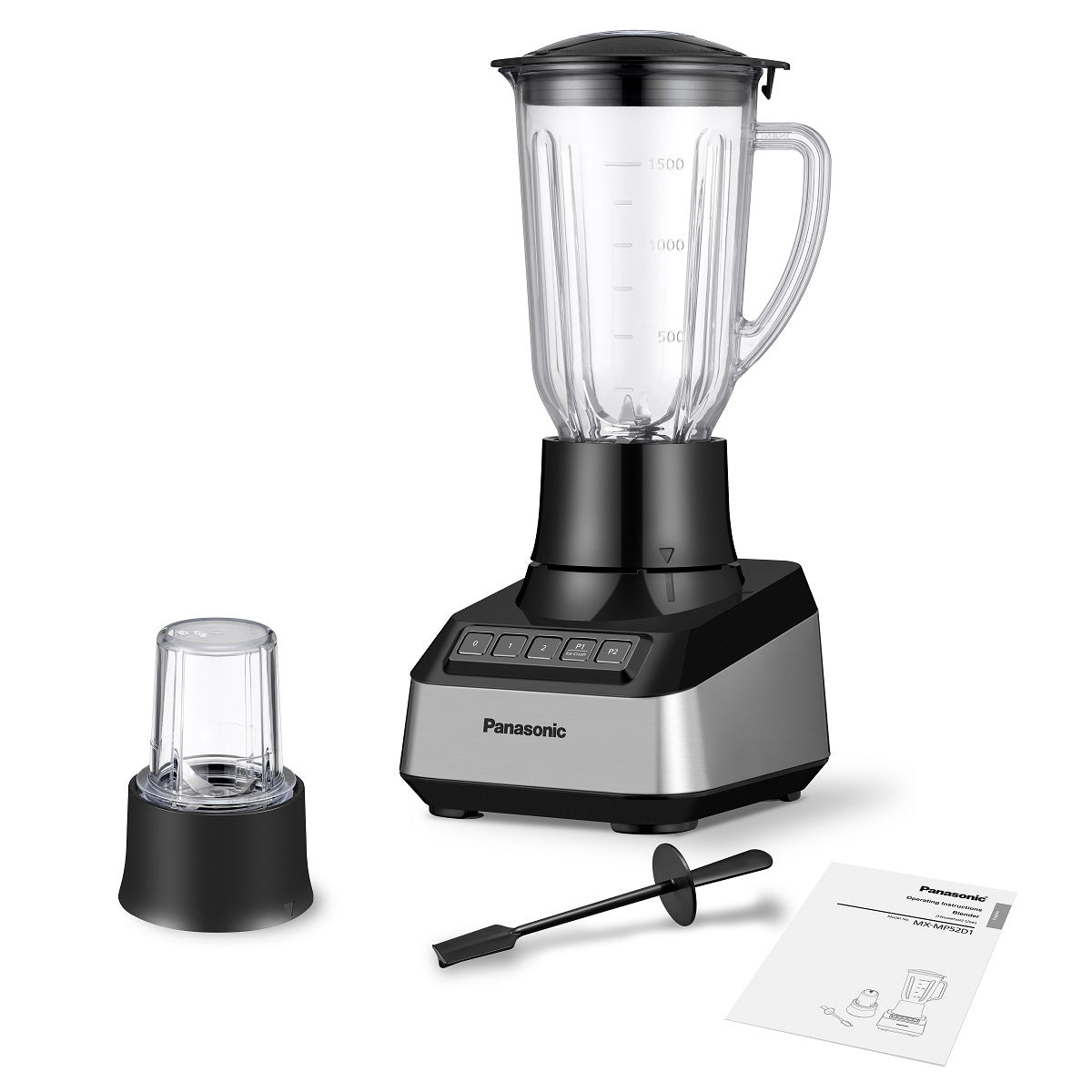 Panasonic Blender 800W, 2L, Plastic Jug – Silver / Black