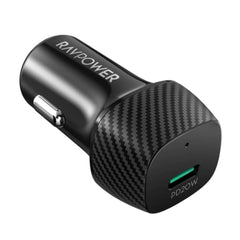 Ravpower 20W USB-C Fast Car Charger, Black - RP-VC1017