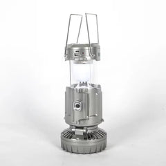 6-in-1 Portable Solar LED Camping Lantern & 90° Adjustable Fan with Type-C Charging, USB Power Bank & 3 AAA Battery Backup