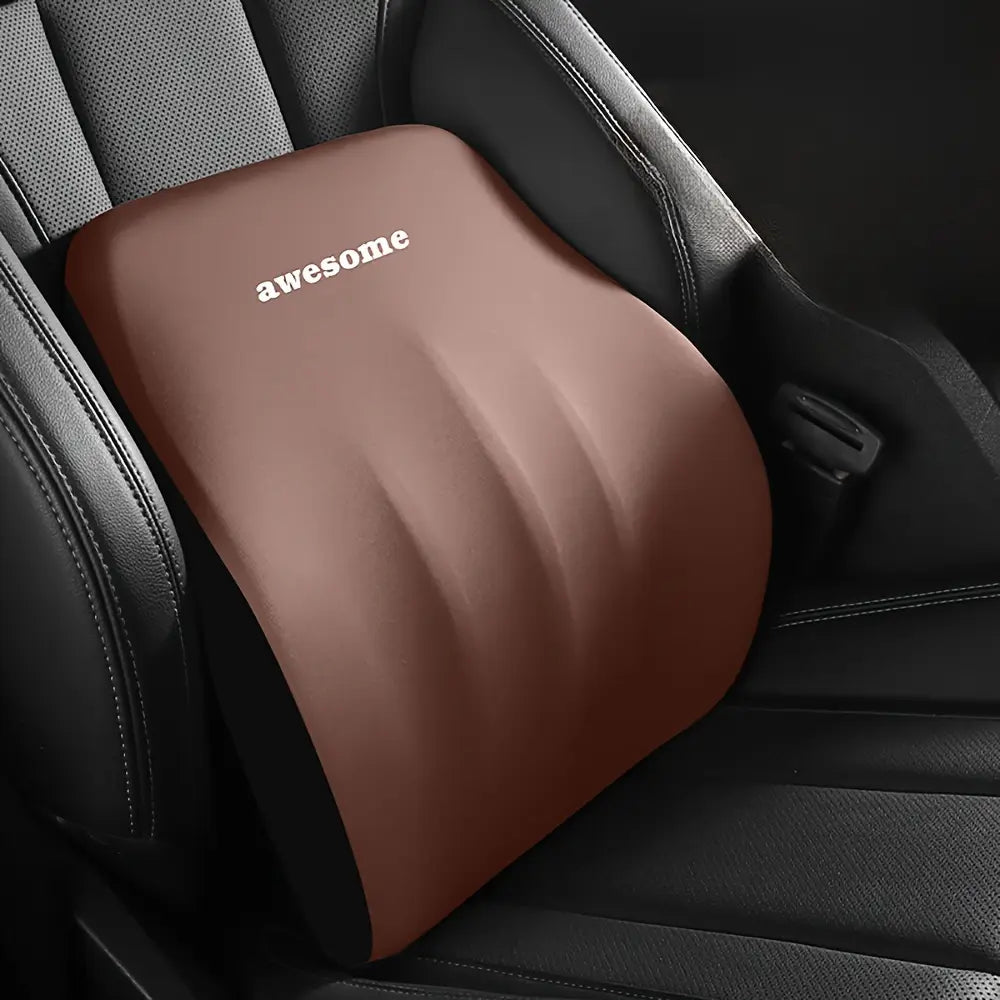 Ergonomic Memory Foam Lumbar Support Cushion for Car Seat & Office Chair - Air Memory Cotton Inner Core, 4D Surround Spine Support Waist Pillow - Open Box / New Product