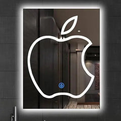 Decorative Apple Design LED Mirror with Touch Switch for Home, Hotel & Salon - 60 x 80 CM