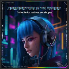 ONIKUMA X31 RGB Wired Gaming Headset with Noise-Cancelling Mic and 50mm Drivers for PC, Console & Mobile