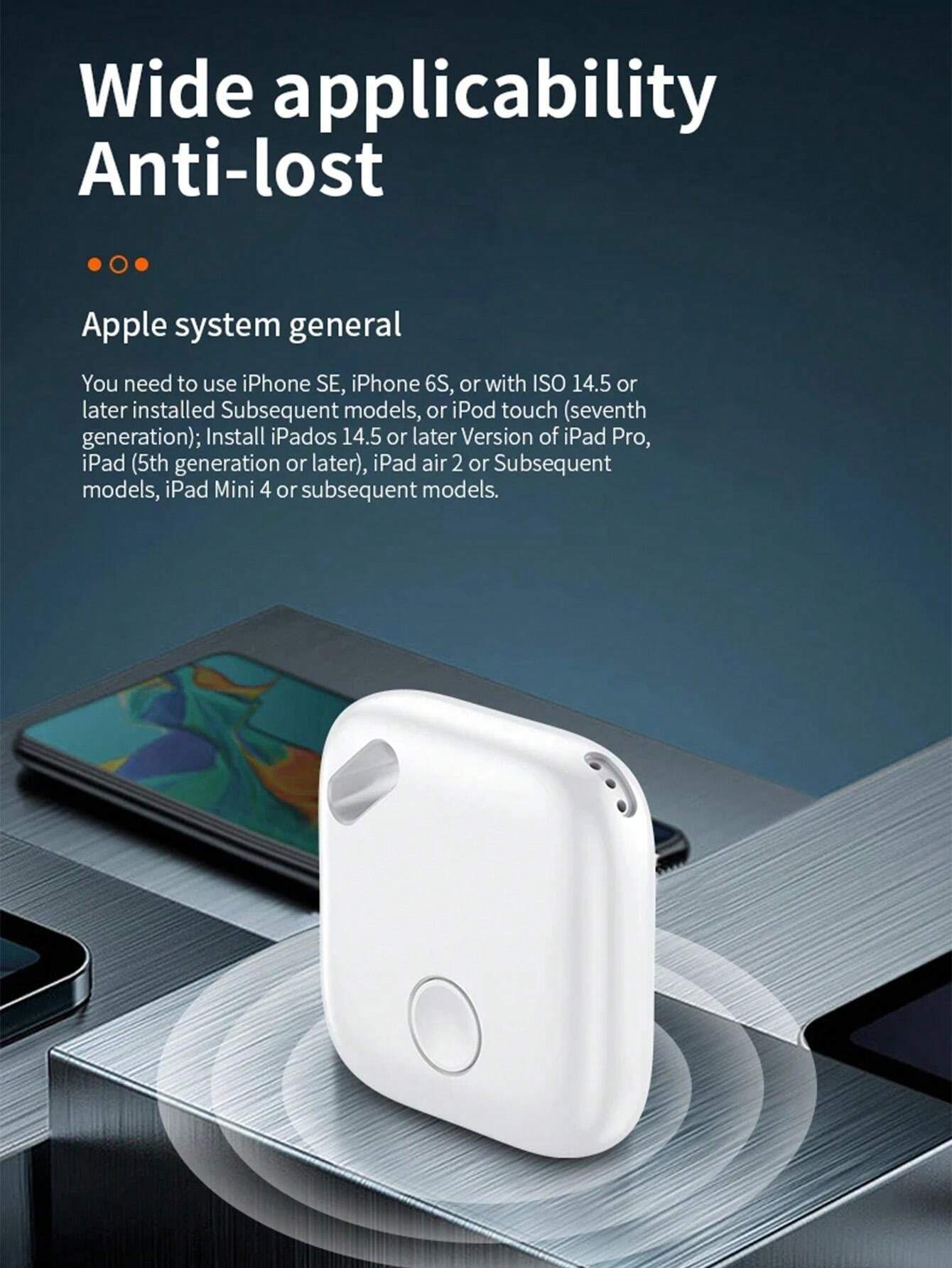 جهاز تعقب ذكي لاسلكي بتقنية البلوتوث مع خاصية البحث عن الدعم من Apple - جهاز تحديد موقع المفاتيح ضد الضياع، ومحدد موقع الحيوانات الأليفة وكبار السن مع خاصية اكتشاف السقوط، وتحديد المواقع الجغرافية، ونطاق 50 مترًا