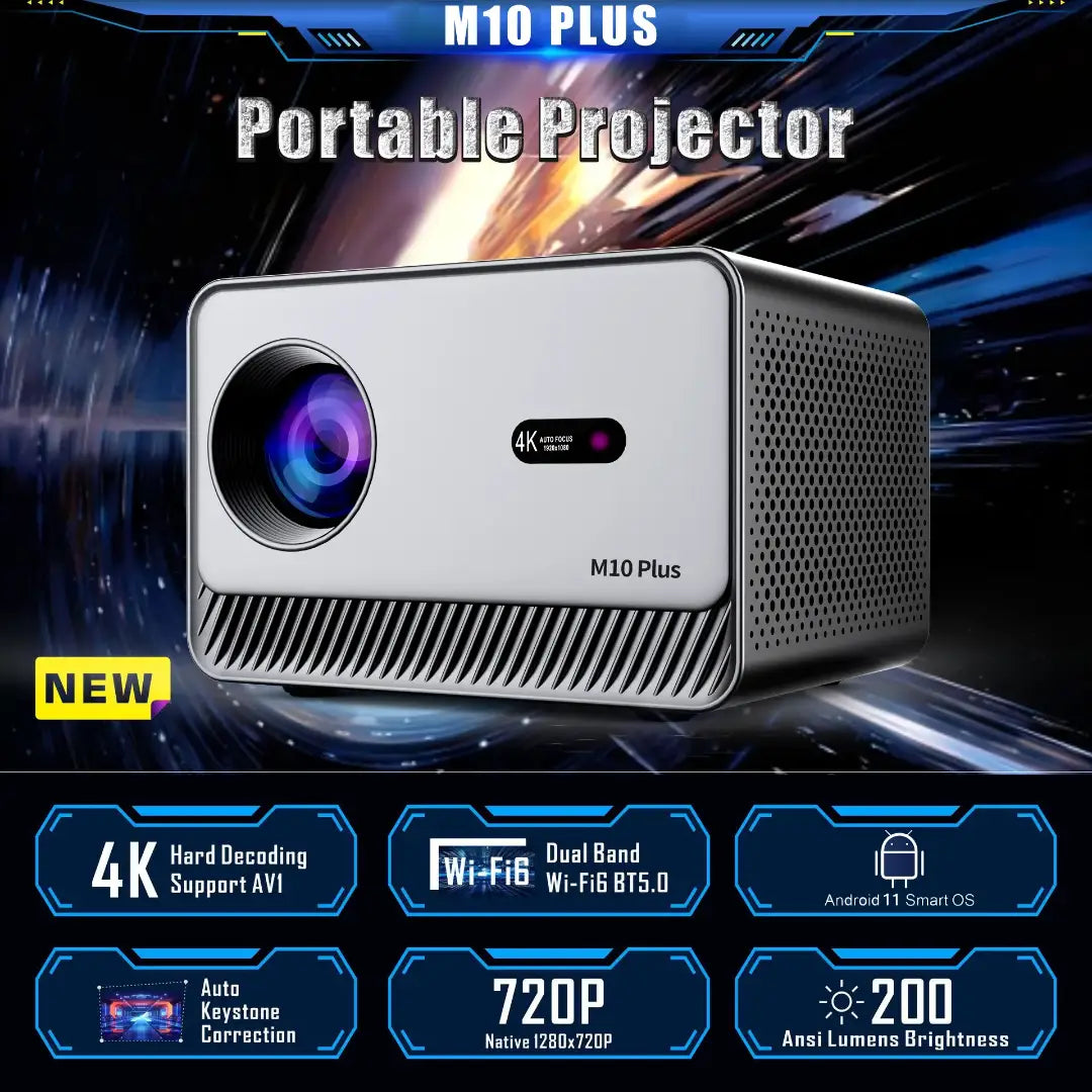 HD Home Cinema Smart WiFi Projector with Android 11 & Dual Stereo Speakers
