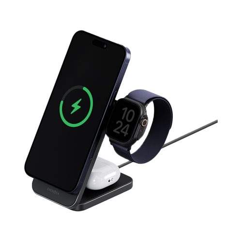 Energea MagTrio2 3 in 1 Foldable Magnetic Fast Wireless Charger - Gunmetal