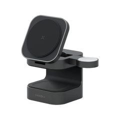 Energea MagCube 3 IN 1 Foldable Magsafe Fast Wireless Charger - Gunmetal