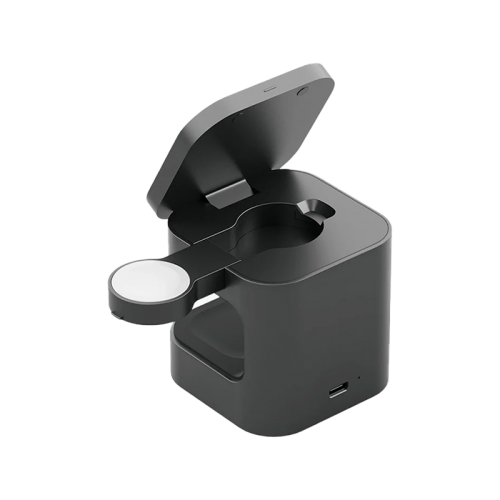 Energea MagCube 3 IN 1 Foldable Magsafe Fast Wireless Charger - Gunmetal