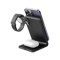 Energea MagTrio 3 IN 1 Foldable Magnetic Fast Wireless Charger - Gunmetal