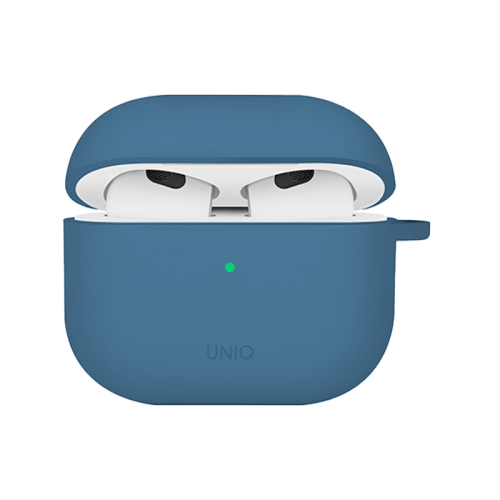 Uniq Nexo Active Hybrid Silicone Airpods 4th Gen Case With Sports Ear Hooks - Pacific Blue